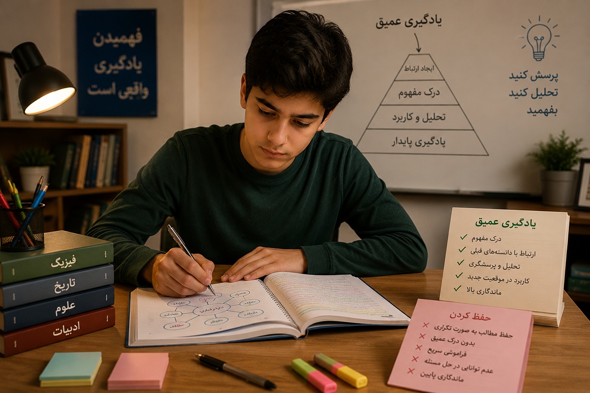 تفاوت یادگیری عمیق با حفظ کردن مطالب تفاوت یادگیری عمیق با حفظ کردن مطالب